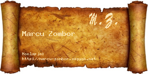 Marcu Zombor névjegykártya
